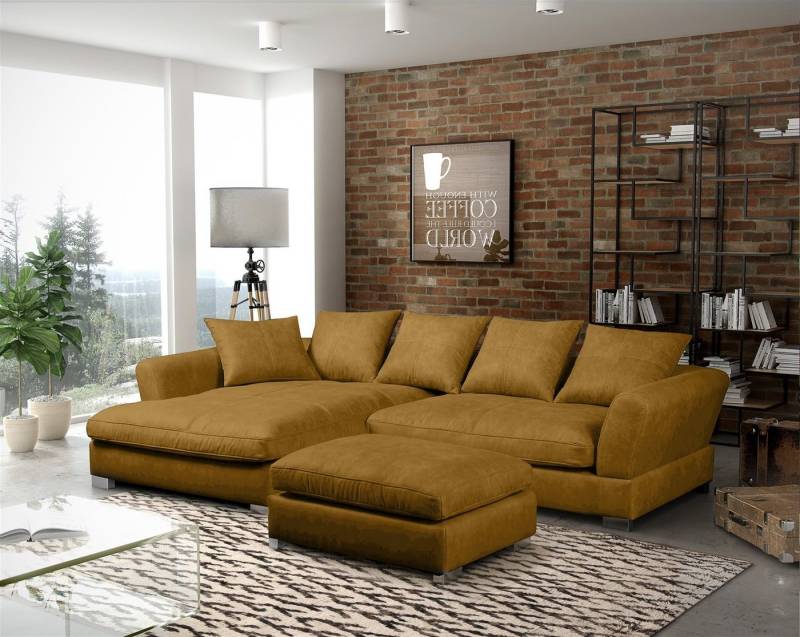 Fun Möbel Ecksofa TIZIAN in Stoff Salvador, inkl. 5 lose Rückenkissen, wahlweise mit oder ohne Polsterhocker Fun Möbel Ecksofa TIZIAN in Stoff Salvador, inkl. 5 lose Rückenkissen, wahlweise mit oder ohne Polsterhocker von Fun Möbel