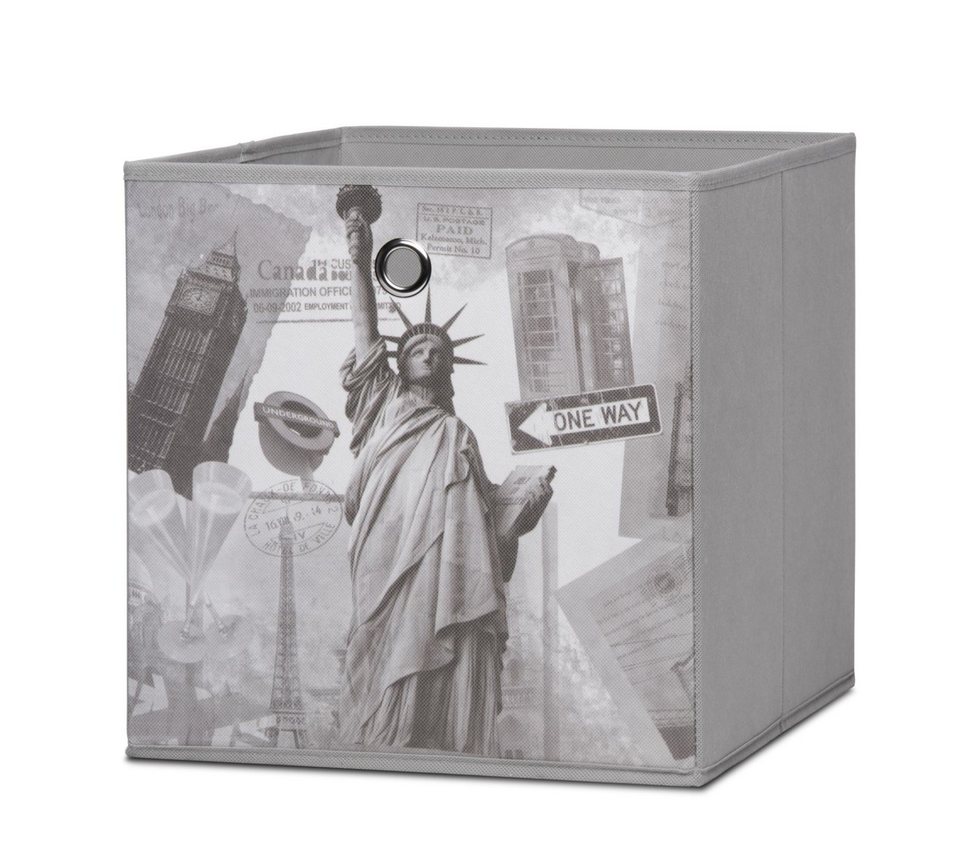 Fun Möbel Faltbox Box City - City -32 x 32 cm - City Look (Grau) (1 Stück), Made in Europa von Fun Möbel