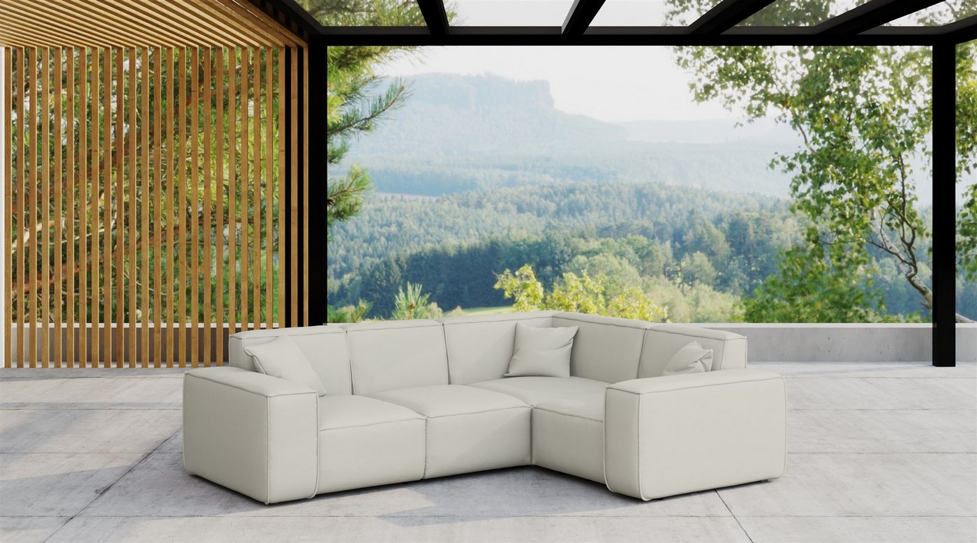 Fun Möbel Loungesofa Gartenmöbel Garten Ecksofa SUMMER, Kurzer Schenkel rechts oder links wählbar, Pflegeleichter und wetterfester Bezug von Fun Möbel