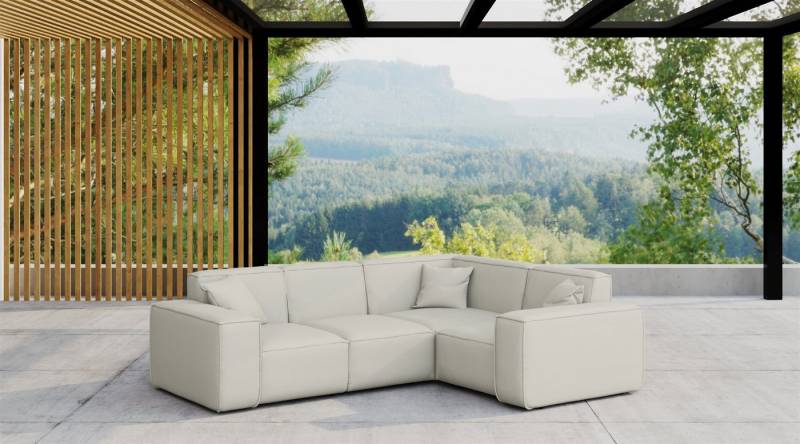 Fun Möbel Loungesofa Gartenmöbel Garten Ecksofa SUMMER, Kurzer Schenkel rechts oder links wählbar, Pflegeleichter und wetterfester Bezug von Fun Möbel