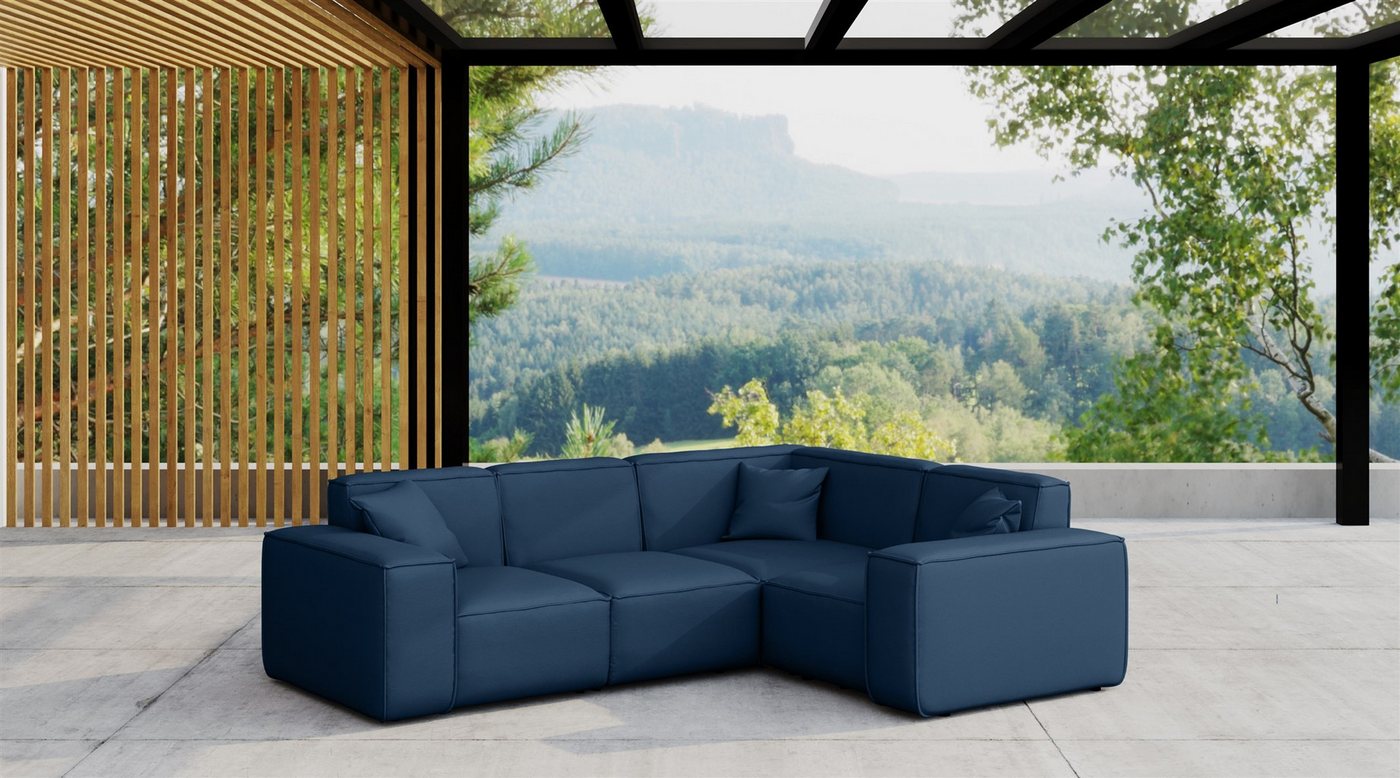 Fun Möbel Loungesofa Gartenmöbel Garten Ecksofa SUMMER, Kurzer Schenkel rechts oder links wählbar, Pflegeleichter und wetterfester Bezug von Fun Möbel