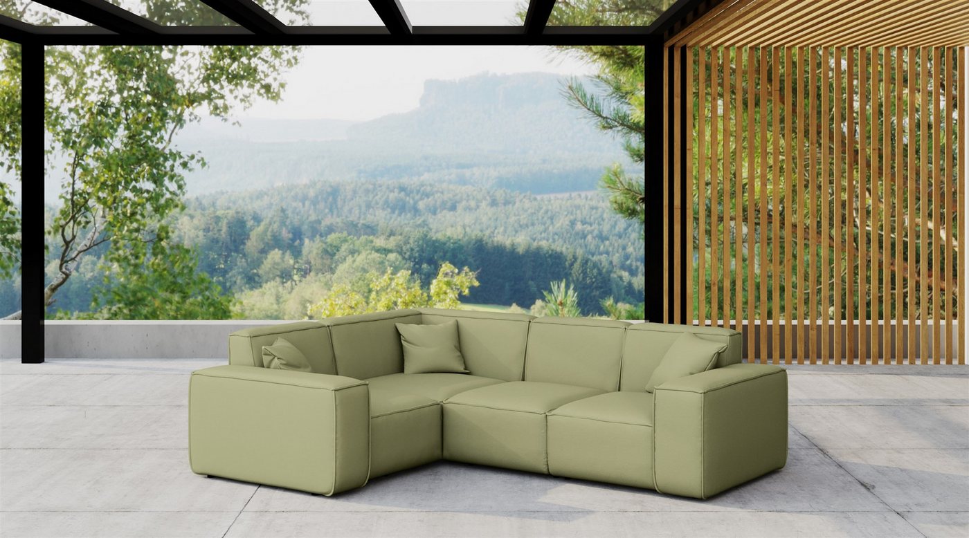 Fun Möbel Loungesofa Gartenmöbel Garten Ecksofa SUMMER, Kurzer Schenkel rechts oder links wählbar, Pflegeleichter und wetterfester Bezug von Fun Möbel