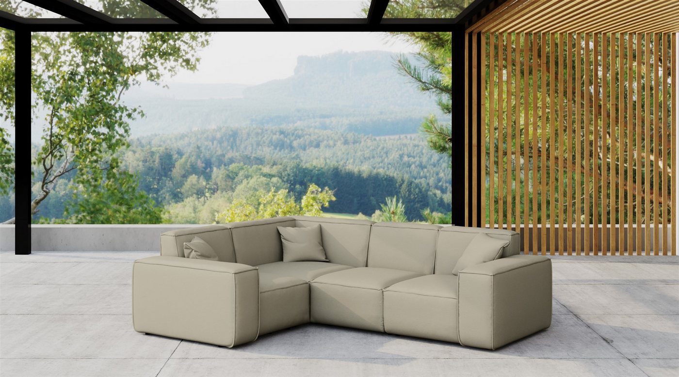 Fun Möbel Loungesofa Gartenmöbel Garten Ecksofa SUMMER, Kurzer Schenkel rechts oder links wählbar, Pflegeleichter und wetterfester Bezug von Fun Möbel