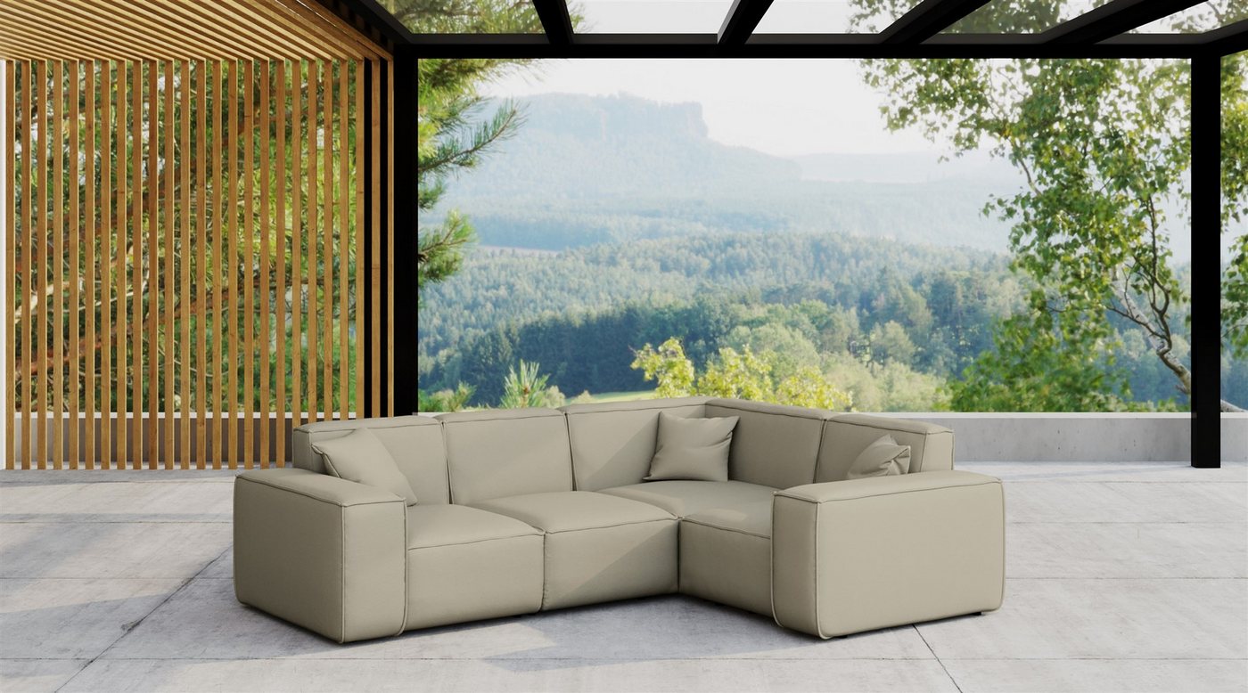 Fun Möbel Loungesofa Gartenmöbel Garten Ecksofa SUMMER, Kurzer Schenkel rechts oder links wählbar, Pflegeleichter und wetterfester Bezug von Fun Möbel