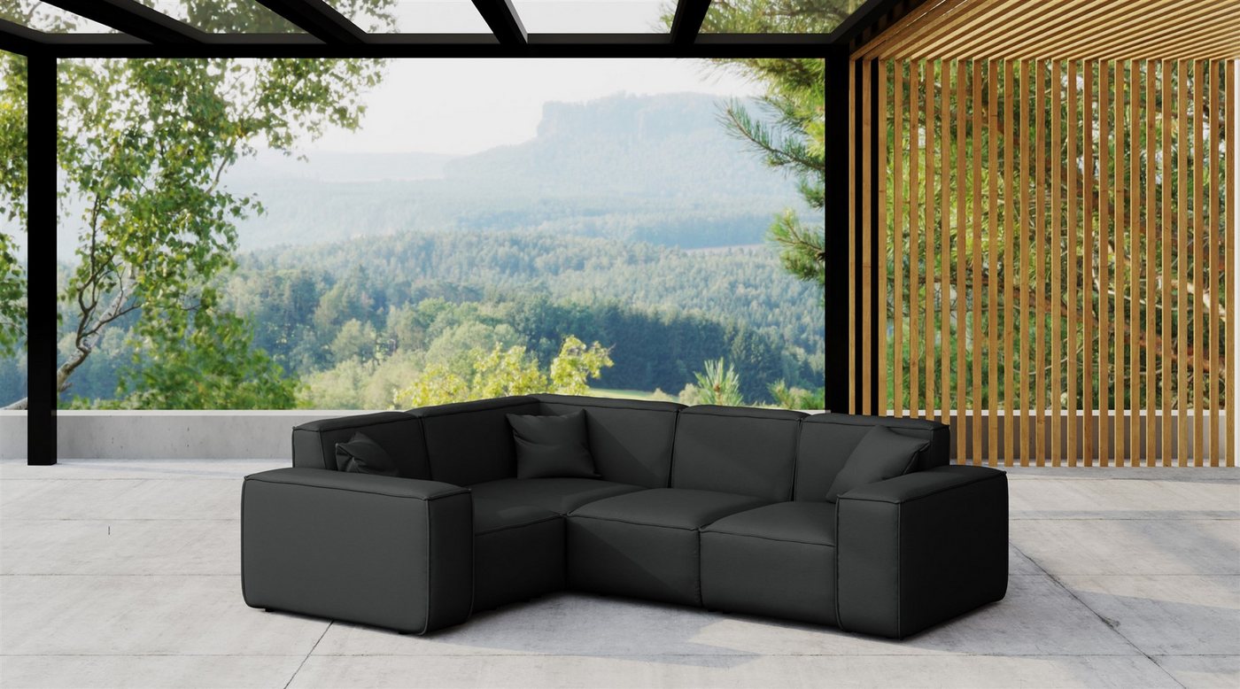 Fun Möbel Loungesofa Gartenmöbel Garten Ecksofa SUMMER, Kurzer Schenkel rechts oder links wählbar, Pflegeleichter und wetterfester Bezug von Fun Möbel