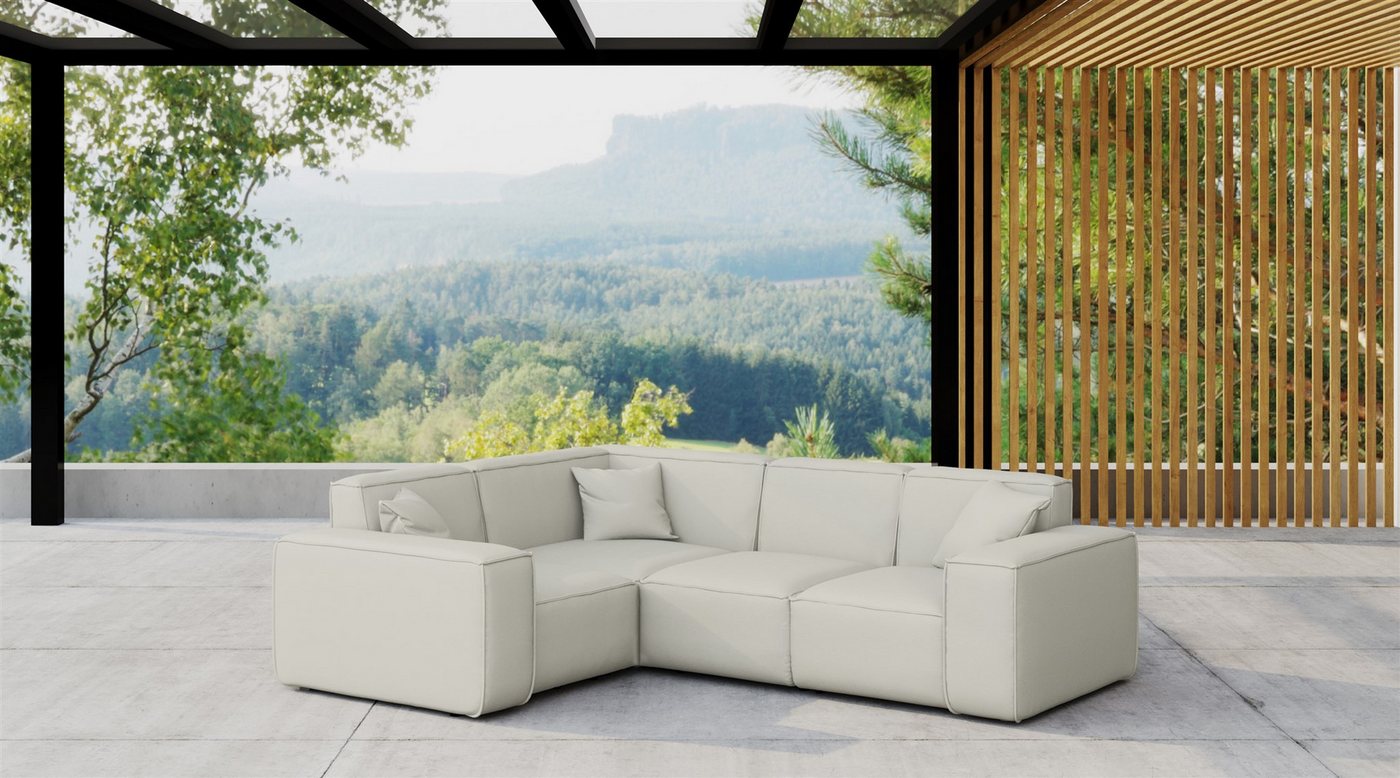 Fun Möbel Loungesofa Gartenmöbel Garten Ecksofa SUMMER, Kurzer Schenkel rechts oder links wählbar, Pflegeleichter und wetterfester Bezug von Fun Möbel