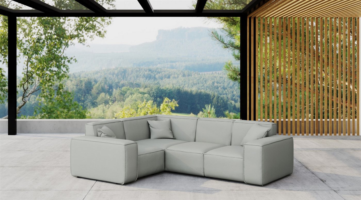 Fun Möbel Loungesofa Gartenmöbel Garten Ecksofa SUMMER, Kurzer Schenkel rechts oder links wählbar, Pflegeleichter und wetterfester Bezug von Fun Möbel