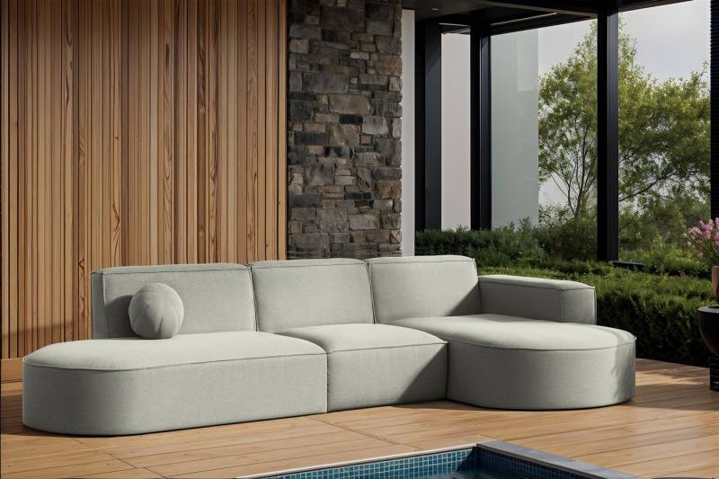 Fun Möbel Loungesofa Gartenmöbel Gartensofa Ecksofa SUNDAY, inkl. 1 Zierkissen, Wetterfester Stoff von Fun Möbel