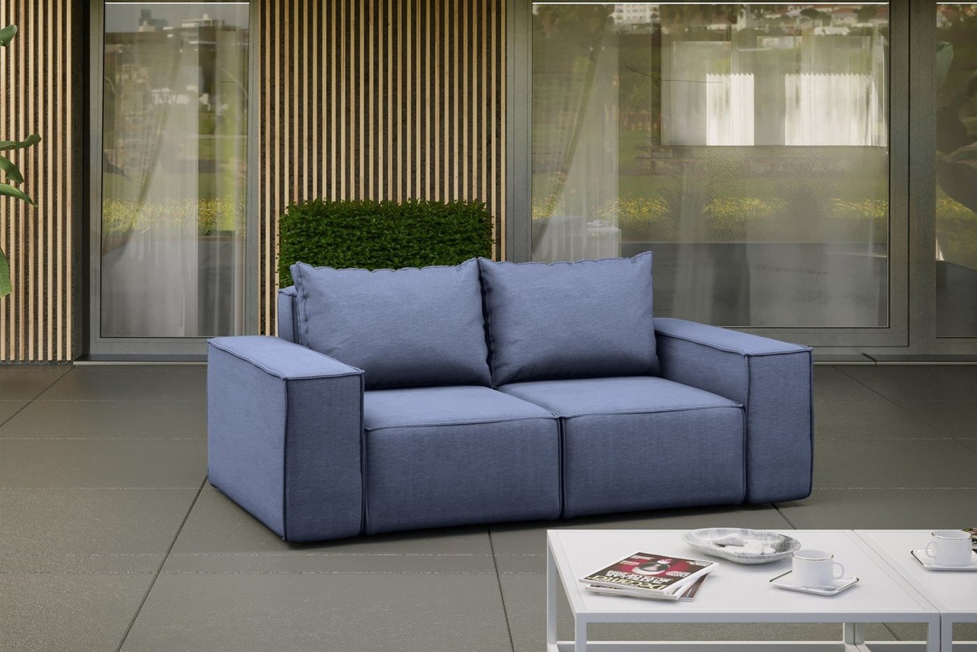 Fun Möbel Loungesofa Gartenmöbel Sofa 2-Sitzer GARDENT, wetterfester Stoff NXL von Fun Möbel