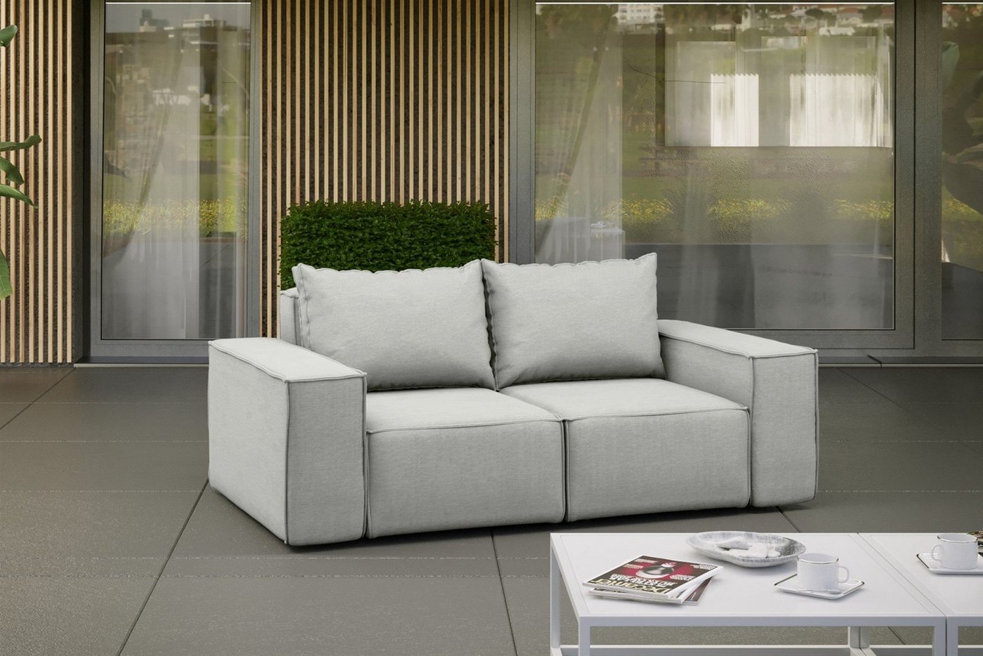 Fun Möbel Loungesofa Gartenmöbel Sofa 2-Sitzer GARDENT, wetterfester Stoff NXL von Fun Möbel