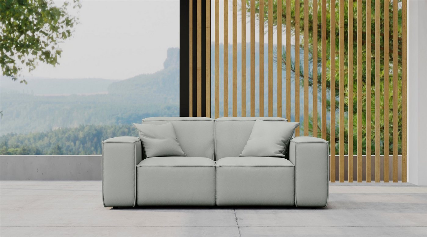 Fun Möbel Loungesofa Gartensofa Sofa 2-Sitzer SUMMER, Pflegeleichter und wetterfester Bezug, inkl. 2 Zierkissen von Fun Möbel