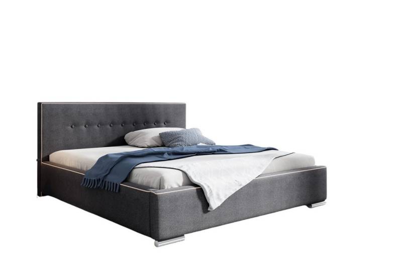 Fun Möbel Polsterbett Bett Doppelbett DEVIN Polyesterstoff (auch mit Matratze erhältlich), inkl. Lattenrost und Bettkasten von Fun Möbel