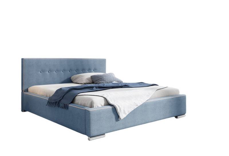 Fun Möbel Polsterbett Bett Schlafzimmerbett DEVIN Komplett-Set (Auch ohne Matratze erhältlich, inkl. 7 Zonen Taschenfederkernmatratze (17 cm), inkl. Lattenrost und Bettkasten von Fun Möbel