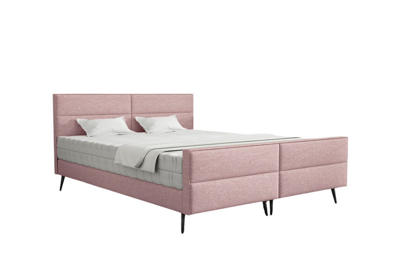 Fun Möbel Polsterbett Doppelbett CREMONA Komplettset Stoff Gemma (Auch ohne Taschenfederkernmatratze erhältlich), inkl. Taschenfederkernmatratze von Fun Möbel