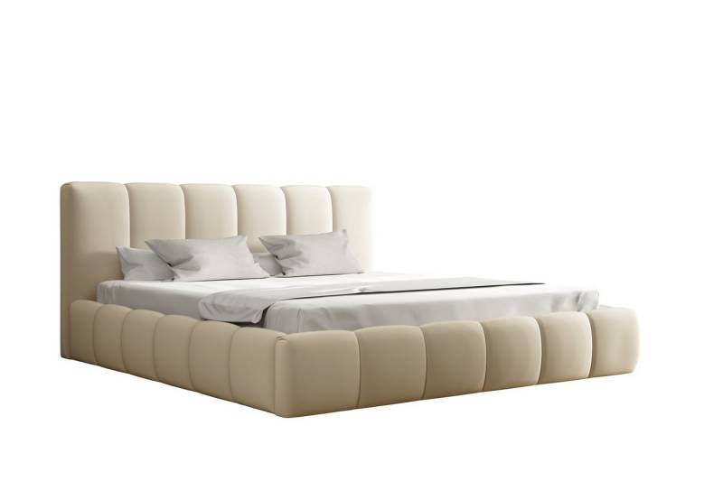 Fun Möbel Polsterbett Doppelbett GIULIA in Stoff (inkl. Holzlattenrost, in 2 Stoffen), inkl. Bettkasten, wählbar mit oder ohne Matratze von Fun Möbel