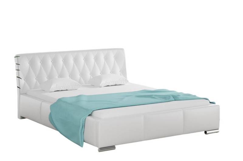 Fun Möbel Polsterbett Doppelbett THORE in Kunstleder (inkl. Bettkasten und Lattenrost, mit oder ohne Matratze), Kopfteil mit Steppung von Fun Möbel