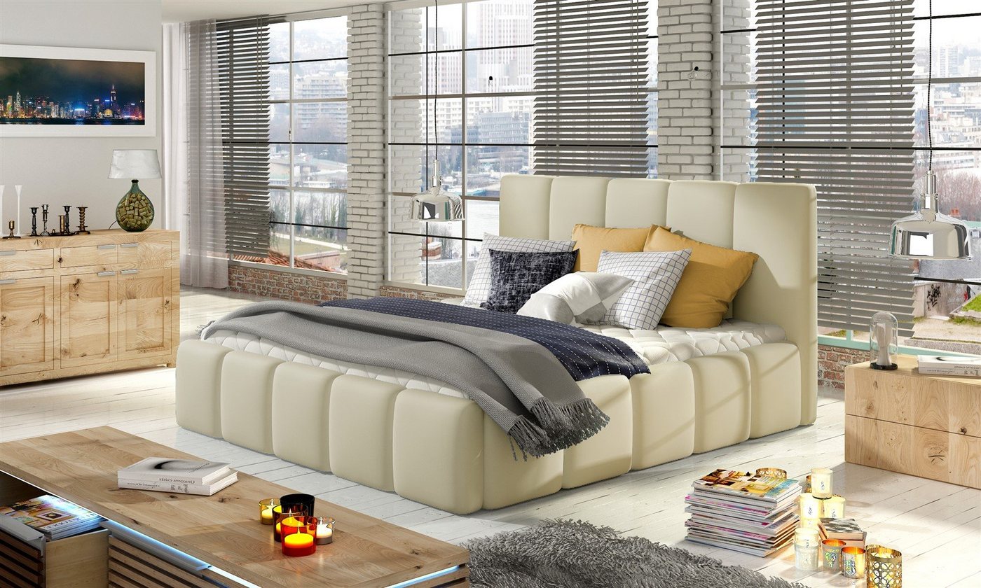 Fun Möbel Polsterbett Doppelbett VERONA (mit oder ohne Matratze), wahlweise in 4 Größen und 16 Farben von Fun Möbel
