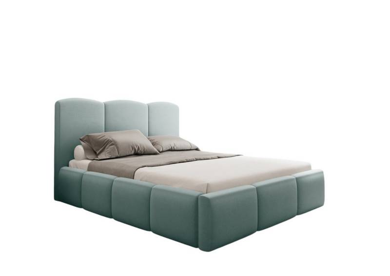 Fun Möbel Polsterbett Polsterbett Schlafzimmerbett DUNIA Komplett-Set in Stoff Opera Velvet (mit Lattenrost und Matratze, inkl. Bettkasten) von Fun Möbel