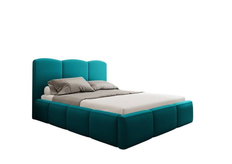 Fun Möbel Polsterbett Polsterbett Schlafzimmerbett DUNIA Komplett-Set in Stoff Opera Velvet (mit Lattenrost und Matratze, inkl. Bettkasten) von Fun Möbel