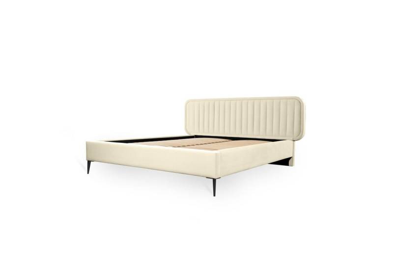 Fun Möbel Polsterbett Schlafzimmerbett Doppelbett MIAMI in Stoff (Komplettset, inkl. Lattenrost), inkl. Bonellfederkernmatratze von Fun Möbel