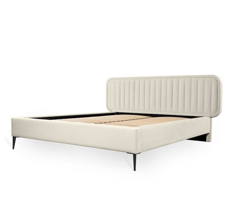 Fun Möbel Polsterbett Schlafzimmerbett Doppelbett MIAMI in Stoff (Komplettset, inkl. Lattenrost), inkl. Bonellfederkernmatratze von Fun Möbel