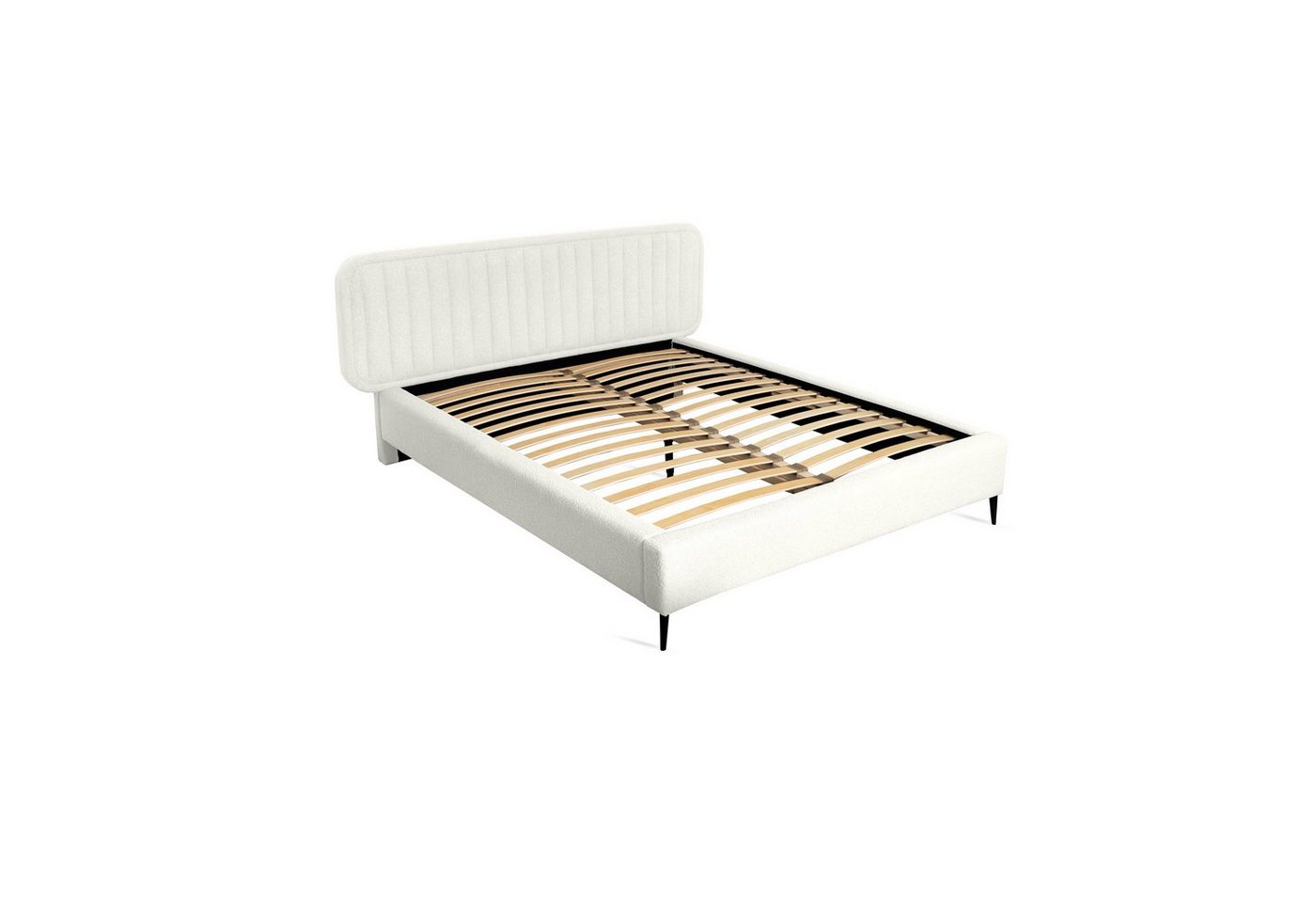 Fun Möbel Polsterbett Schlafzimmerbett Doppelbett MIAMI in Stoff (Komplettset, inkl. Lattenrost), inkl. Bonellfederkernmatratze von Fun Möbel