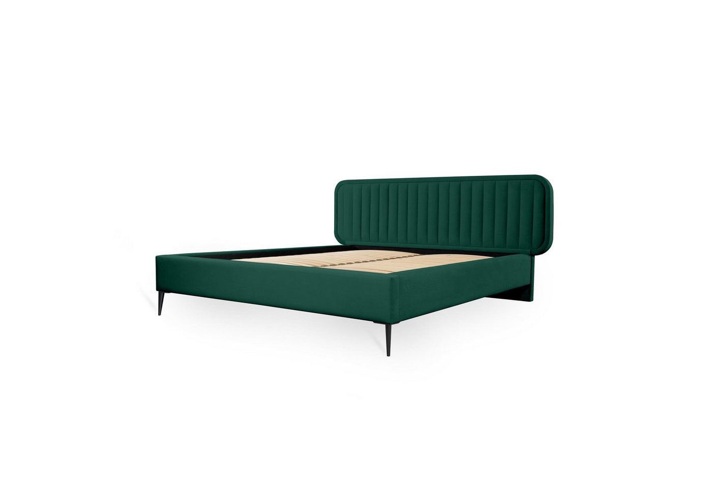 Fun Möbel Polsterbett Schlafzimmerbett Doppelbett MIAMI in Stoff (Komplettset, inkl. Lattenrost), inkl. Bonellfederkernmatratze von Fun Möbel