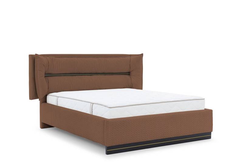 Fun Möbel Polsterbett Schlafzimmerbett HAMILTON in Stoff Magic Velvet (mit Bettkasten und 2 x Nachttisch, mit oder ohne Matratze), Gepolstertes Kopfteil von Fun Möbel