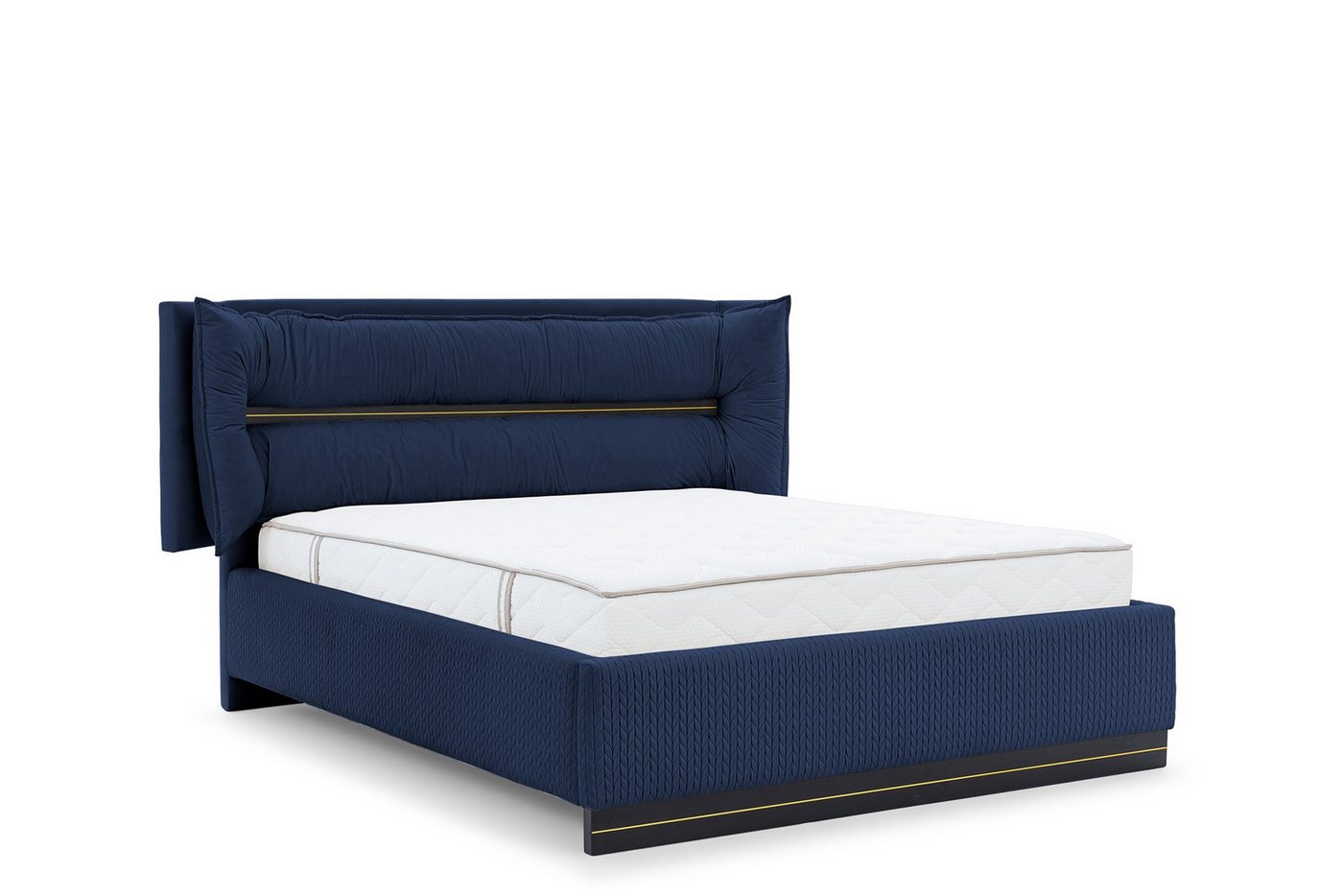 Fun Möbel Polsterbett Schlafzimmerbett HAMILTON in Stoff Magic Velvet (mit Bettkasten und 2 x Nachttisch, mit oder ohne Matratze), Gepolstertes Kopfteil von Fun Möbel