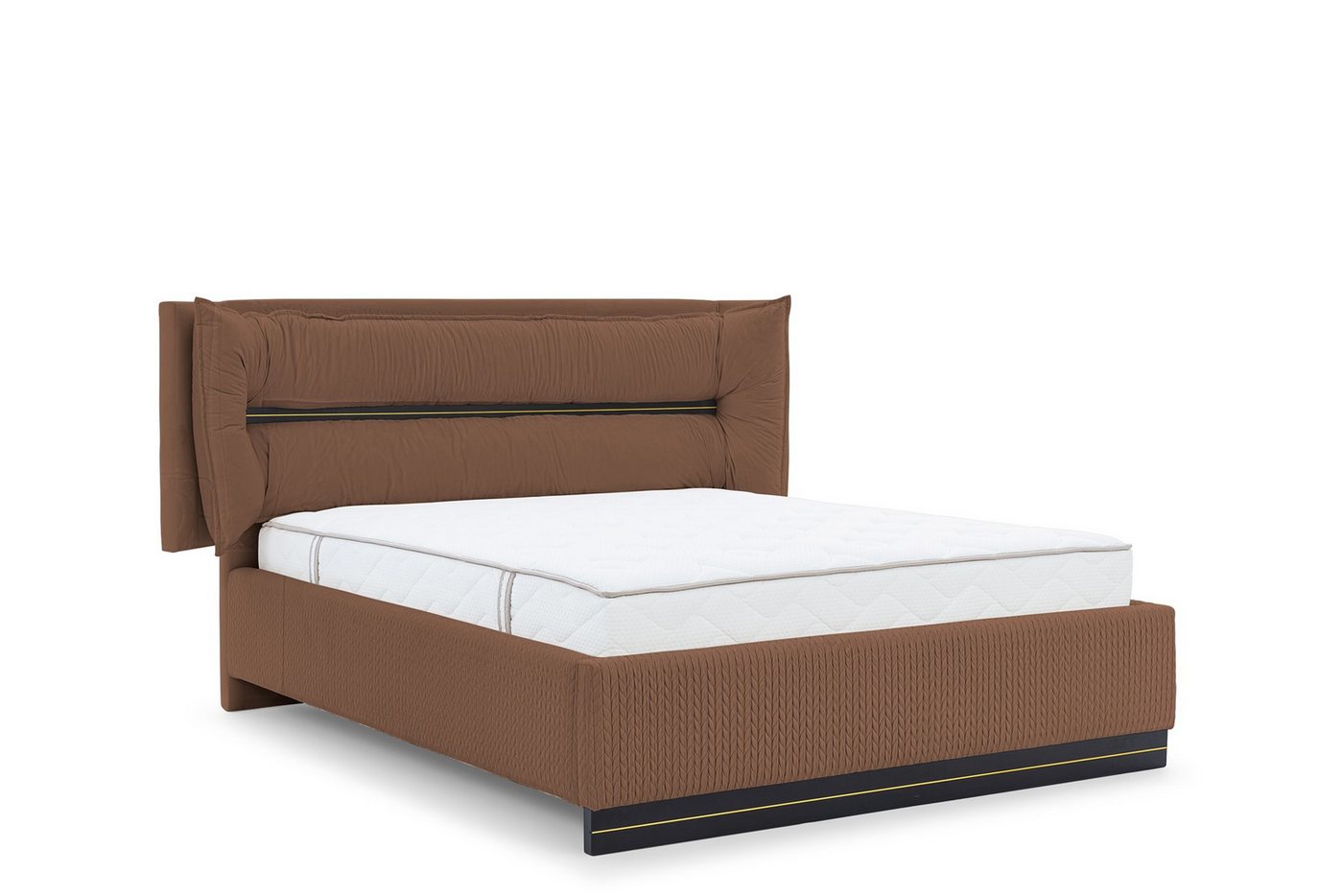 Fun Möbel Polsterbett Schlafzimmerbett HAMILTON in Stoff Magic Velvet (mit Bettkasten und 2 x Nachttisch, mit oder ohne Matratze), Gepolstertes Kopfteil von Fun Möbel