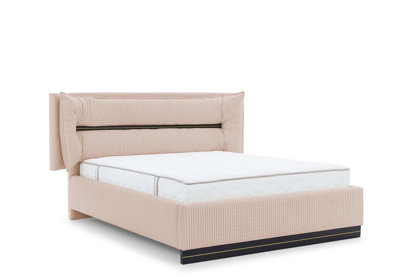 Fun Möbel Polsterbett Schlafzimmerbett HAMILTON in Stoff Magic Velvet (mit Bettkasten und 2 x Nachttisch, mit oder ohne Matratze), Gepolstertes Kopfteil von Fun Möbel