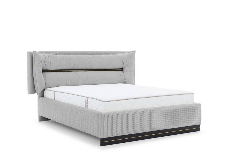 Fun Möbel Polsterbett Schlafzimmerbett HAMILTON in Stoff Magic Velvet (mit Bettkasten und 2 x Nachttisch, mit oder ohne Matratze), Gepolstertes Kopfteil von Fun Möbel