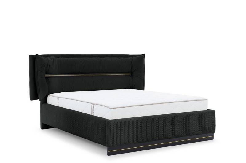 Fun Möbel Polsterbett Schlafzimmerbett HAMILTON in Stoff Magic Velvet (mit Bettkasten und 2 x Nachttisch, mit oder ohne Matratze), Gepolstertes Kopfteil von Fun Möbel