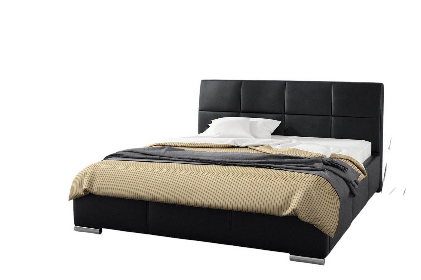 Fun Möbel Polsterbett Schlafzimmerbett HANNES in Kunstleder (inkl. Bettkasten und Lattenrost), mit oder ohne Taschenfederkernmatratze von Fun Möbel