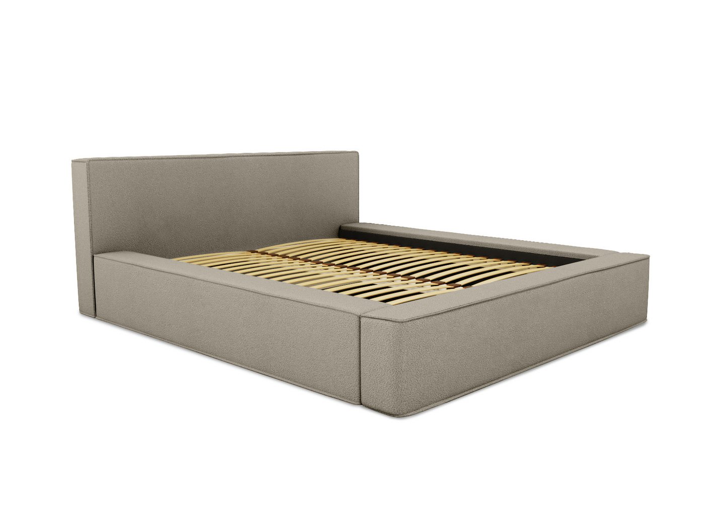 Fun Möbel Polsterbett Schlafzimmerbett OMAHA in Stoff (Kompettset, inkl. Lattenrost und Bettkasten), inkl. Bonellfederkernmatratze von Fun Möbel