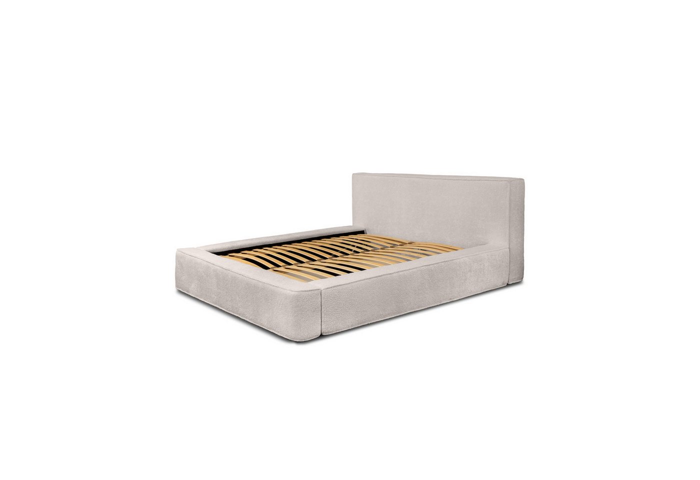 Fun Möbel Polsterbett Schlafzimmerbett OMAHA in Stoff Euphoria (mit oder ohne Matratze), Gepolstertes Kopfteil von Fun Möbel