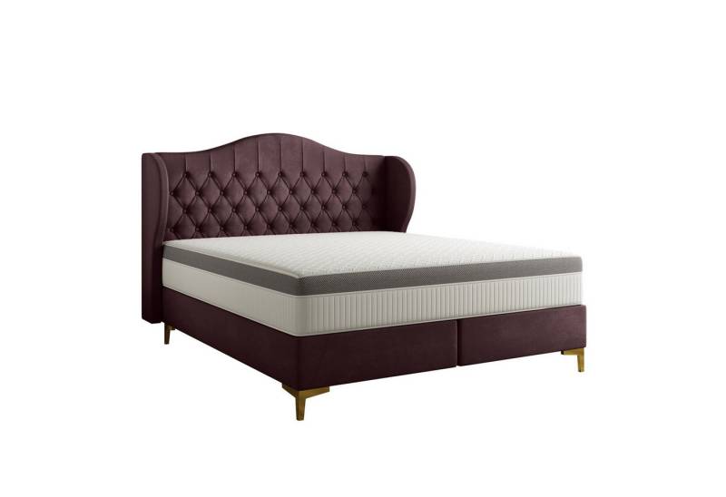 Fun Möbel Polsterbett Schlafzimmerbett PELAGIO in Stoff Whisper mit Matratze (gepolstertes Kopfteil), 7-Zonen Taschenfederkernmatratze von Fun Möbel