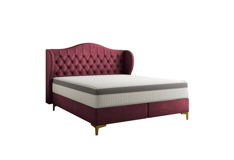Fun Möbel Polsterbett Schlafzimmerbett PELAGIO in Stoff Whisper mit Matratze (gepolstertes Kopfteil), 7-Zonen Taschenfederkernmatratze von Fun Möbel