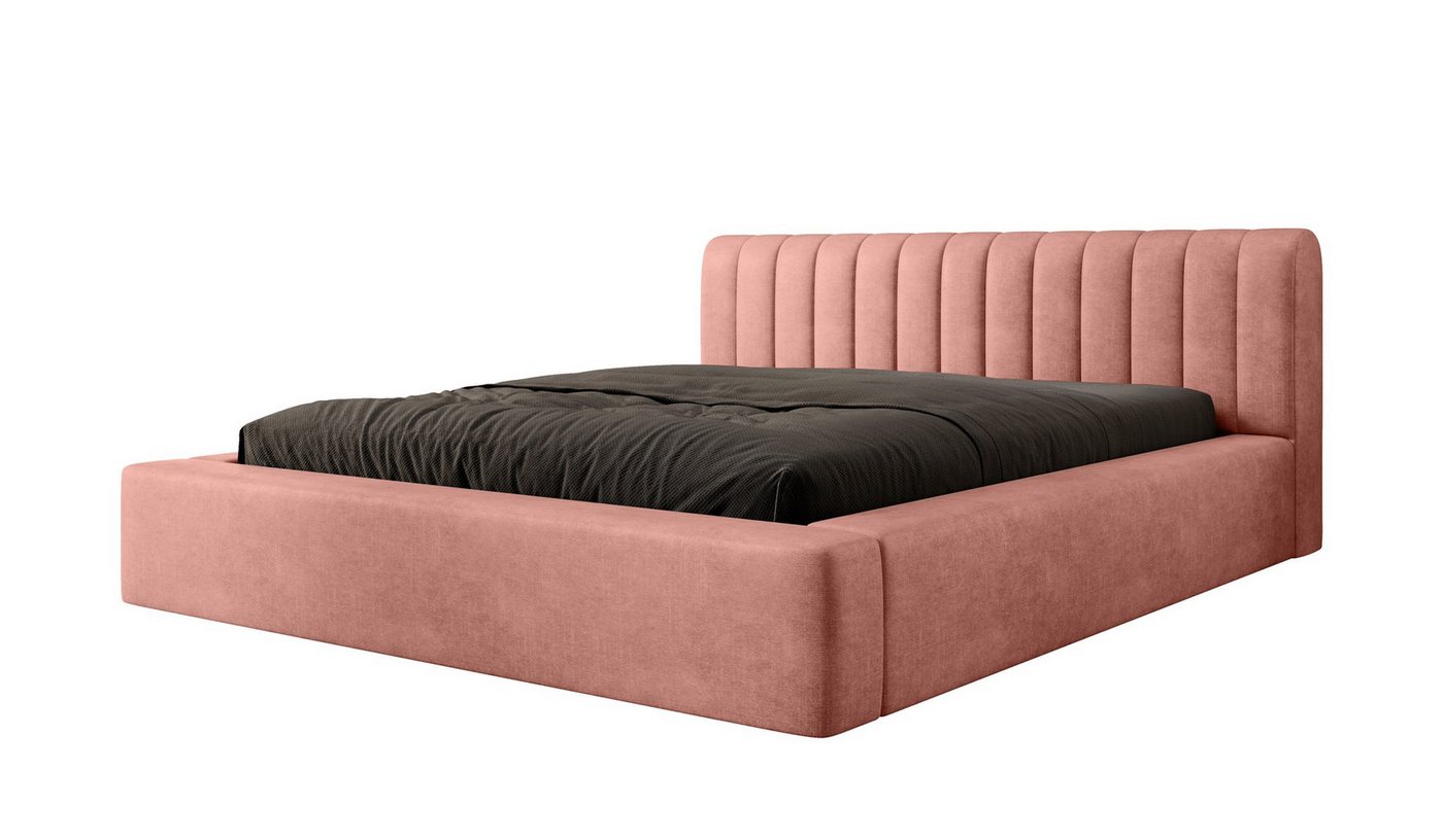 Fun Möbel Polsterbett Schlafzimmerbett PEORIA in Stoff Macau (mit oder ohne Matratze), Gepolstertes Kopfteil von Fun Möbel