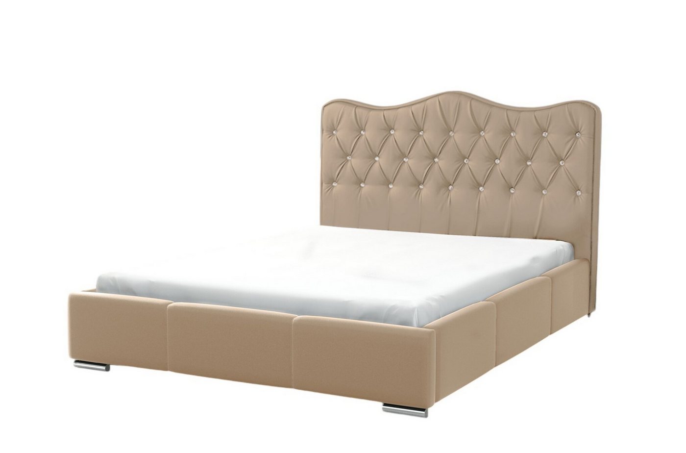 Fun Möbel Polsterbett Schlafzimmerbett SULTAN in Kunstleder (inkl. Bettkasten und Lattenrost, mit oder ohne Matratze), Strasssteine im Kopfteil von Fun Möbel