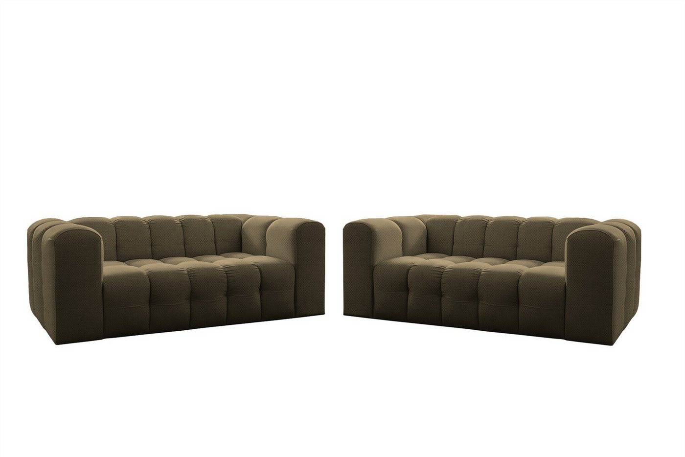 Fun Möbel Polstergarnitur Designersofa FUN LEONOR 2 x 2-Sitzer, (Stoff Moly oder Tiffani, 2-tlg), Sofas-Rücken echt bezogen von Fun Möbel