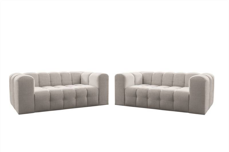 Fun Möbel Polstergarnitur Designersofa FUN LEONOR 2 x 2-Sitzer, (Stoff Moly oder Tiffani, 2-tlg), Sofas-Rücken echt bezogen von Fun Möbel