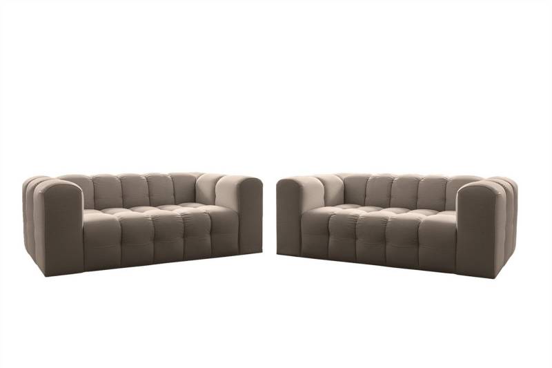 Fun Möbel Polstergarnitur Designersofa FUN LEONOR 2 x 2-Sitzer, (Stoff Moly oder Tiffani, 2-tlg), Sofas-Rücken echt bezogen von Fun Möbel