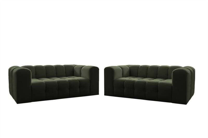 Fun Möbel Polstergarnitur Designersofa FUN LEONOR 2 x 2-Sitzer, (Stoff Moly oder Tiffani, 2-tlg), Sofas-Rücken echt bezogen von Fun Möbel