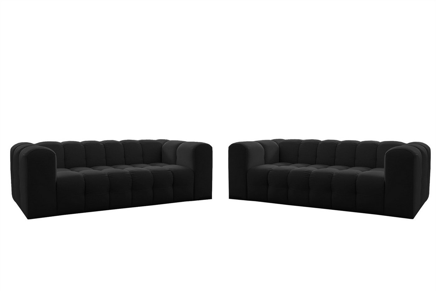 Fun Möbel Polstergarnitur Designersofa FUN LEONOR 2 x 3-Sitzer, (Stoff Moly oder Tiffani, 2-tlg), Sofa-Rücken echt bezogen von Fun Möbel