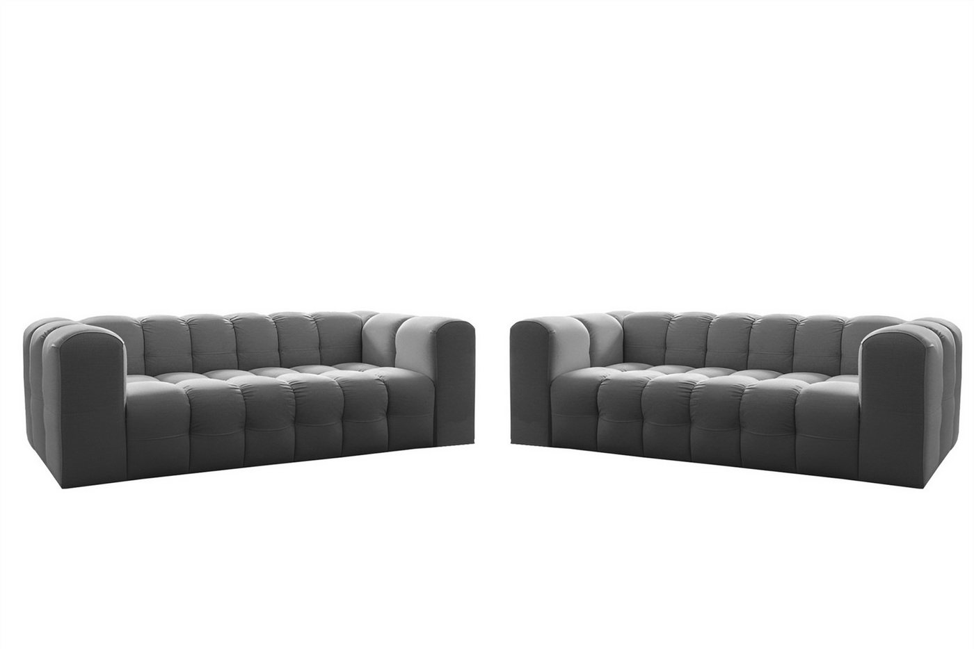 Fun Möbel Polstergarnitur Designersofa FUN LEONOR 2 x 4-Sitzer, (Stoff Moly oder Tiffani, 2-tlg), Sofas-Rücken echt bezogen von Fun Möbel