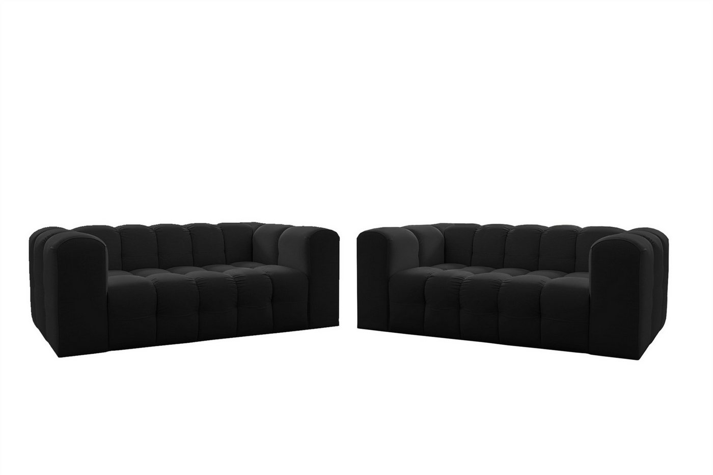 Fun Möbel Polstergarnitur Designersofa SOLVIE 2 x 2-Sitzer, (Stoff Moly oder Tiffani, 2-tlg), Sofas-Rücken echt bezogen von Fun Möbel