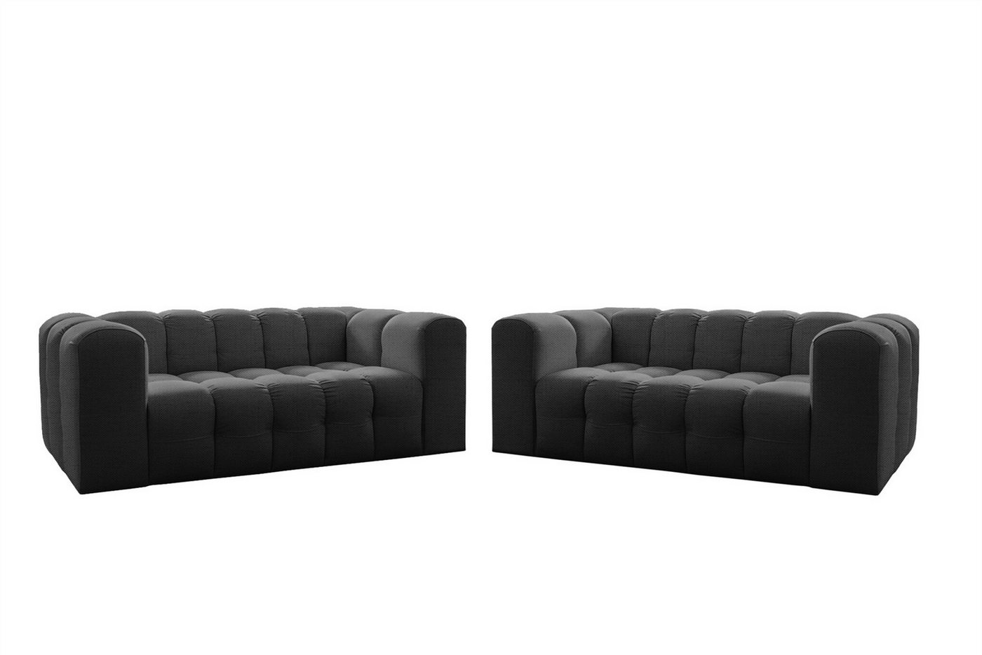Fun Möbel Polstergarnitur Designersofa SOLVIE 2 x 2-Sitzer, (Stoff Moly oder Tiffani, 2-tlg), Sofas-Rücken echt bezogen von Fun Möbel