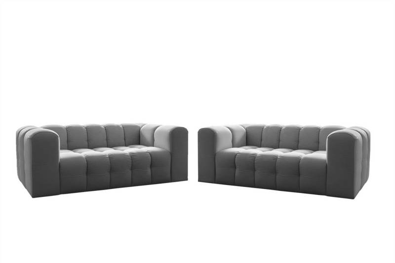 Fun Möbel Polstergarnitur Designersofa SOLVIE 2 x 2-Sitzer, (Stoff Moly oder Tiffani, 2-tlg), Sofas-Rücken echt bezogen von Fun Möbel
