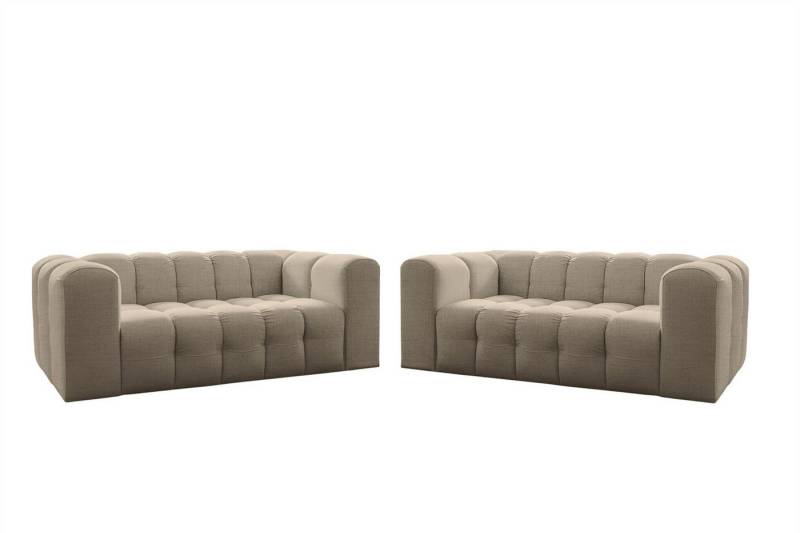 Fun Möbel Polstergarnitur Designersofa SOLVIE 2 x 2-Sitzer, (Stoff Moly oder Tiffani, 2-tlg), Sofas-Rücken echt bezogen von Fun Möbel